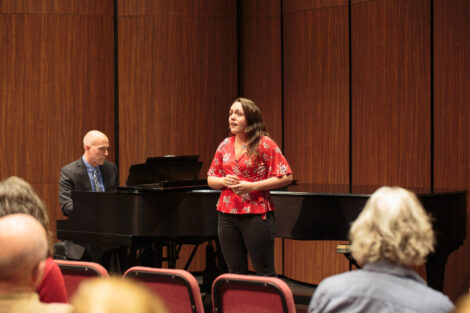 Students perform at the honors recital for students taking lessons