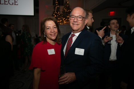 Alumni, students, and friends of the college gather to celebrate the holidays in new york