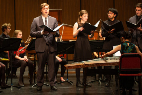 Members of the Lafayette Marquis Consort perform in williams center for the arts