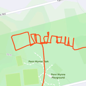A map of a student's run spells "Andrew"