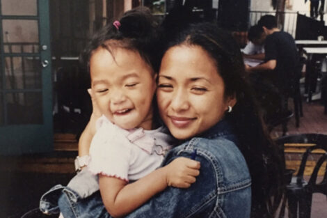Nyla Durdin ’20 as a child with her mother