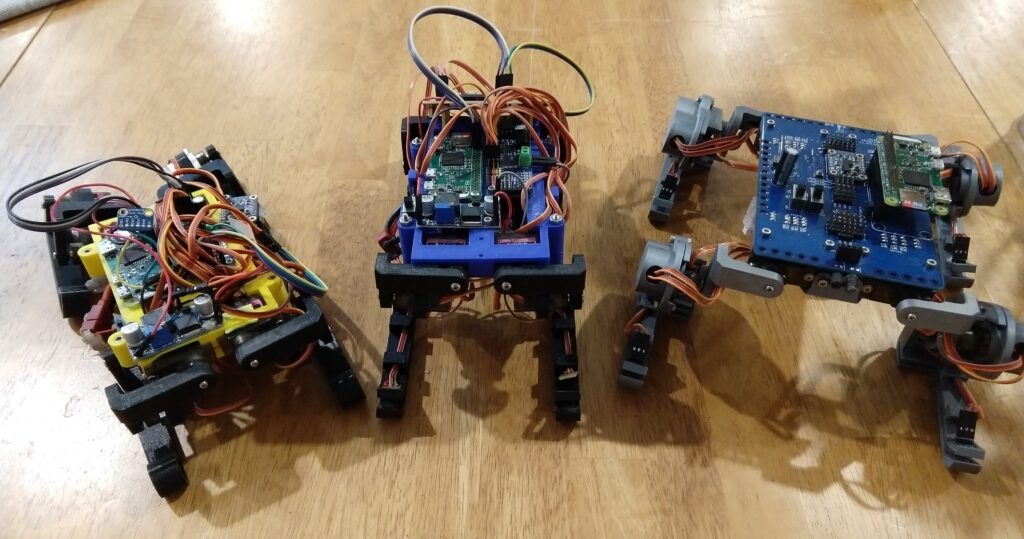 Trio of Gabrielle Conard's quadruped robots