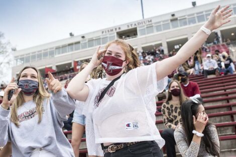 Lafayette College students cheering Rivalry 156