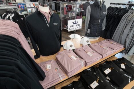 Peter Milar shirts are on display at the new Lafayette College bookstore