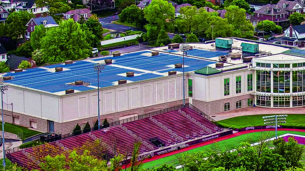 rendering of Solar Panels on Kirby Sports Center