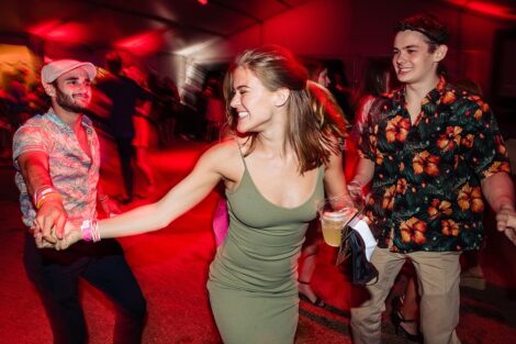 Students dance at Last Night celebration.