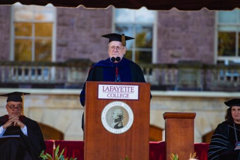 David Ellis, president emeritus of Lafayette College, provided greetings on behalf of presidents emeriti