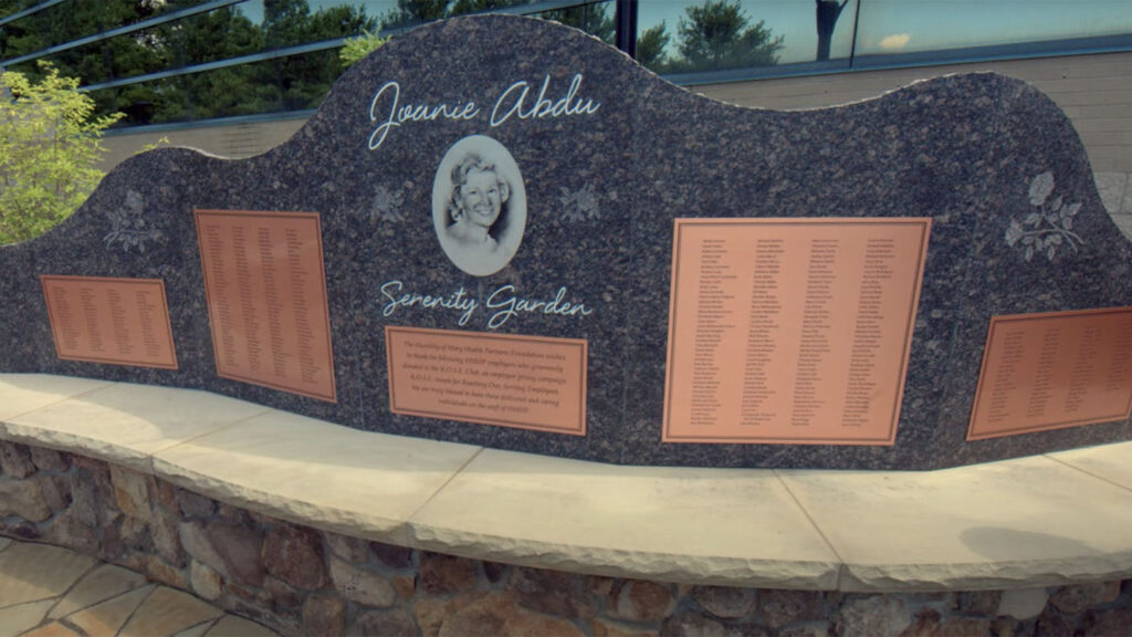 Joanie Abdu Serenity Garden is on the grounds of the cancer care center.
