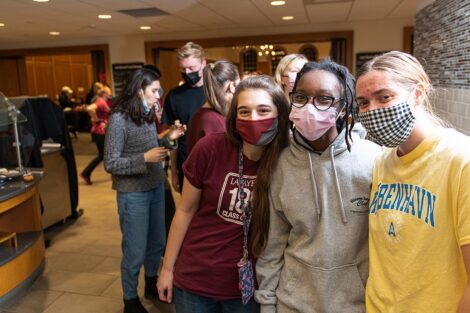 students in masks in Marquis