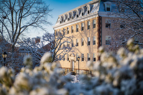 Lafayette College in the snow.