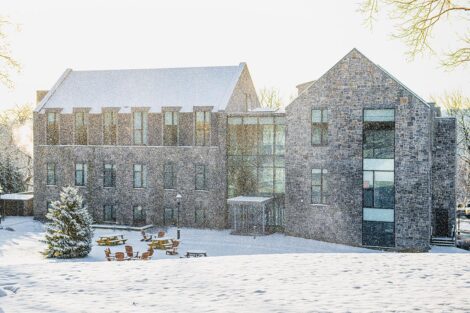 Oechsle Center for Global Education surrounded by snow