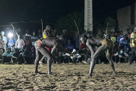 Wrestling match near Toubacouta, West Africa