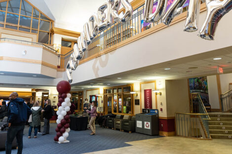 Founders Day balloon arch in Farinon