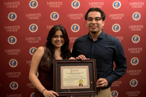 Student organizers of the Hispanic Society of Lafayette received the Student Organization of the Year (serving their membership)