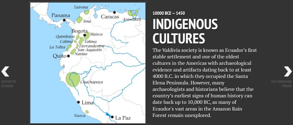 Map of early indigenous cultures in south america