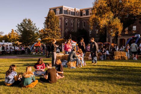 Students gathered on the Quad at Lafayette's Fall Fest 2022