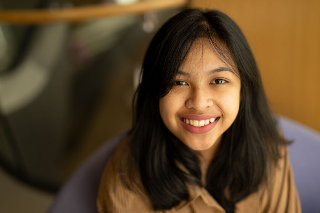 Landy Rakatoarison is pictured in the library.