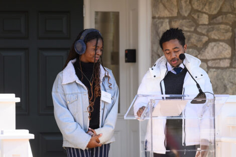 Students speak at the Portlock Black Cultural Center Dedication.