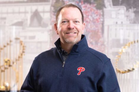 Headshot of Philadelphia Phillies executive vice president and Lafayette College alum David Buck