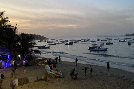 Senegal beach and water scenery.