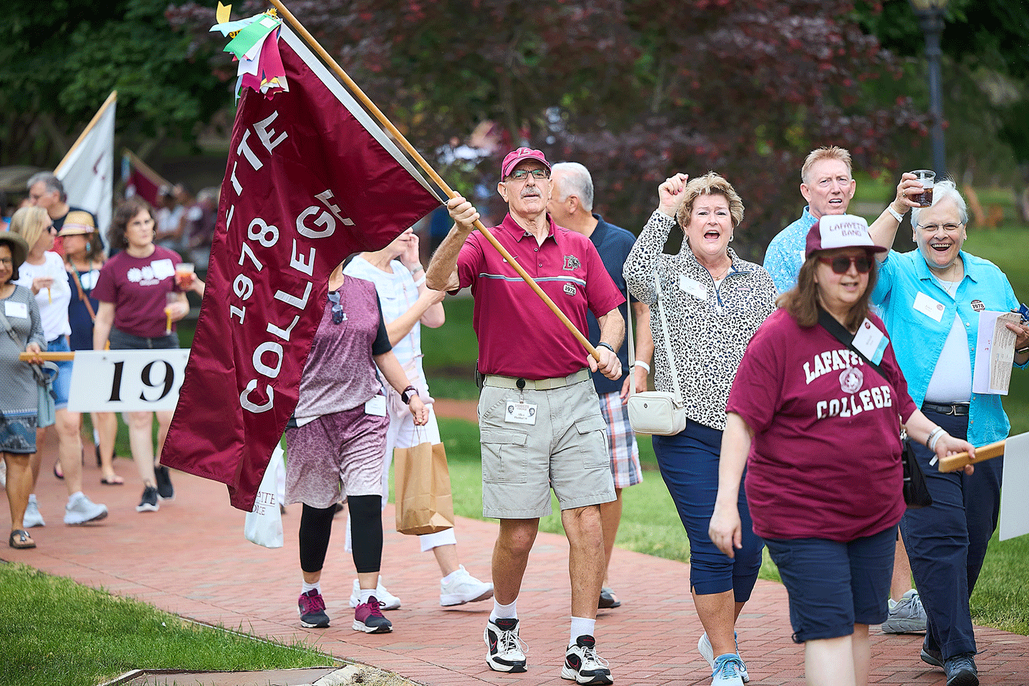 Members of the Class of 1978 walk in the parade.