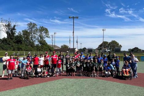 Students from Lafayette served as buddies for players in the Miracle League.