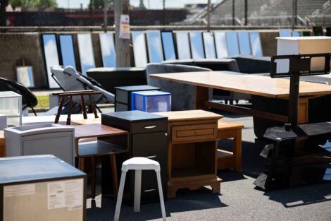 Mirrors, desks, and tables are available during the West Ward Sale.