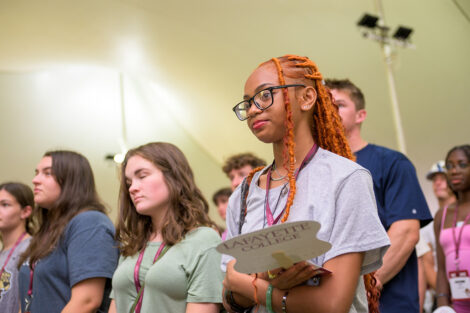 Students in the crowd