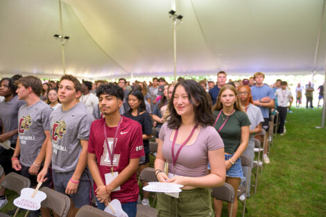 Students in the crowd