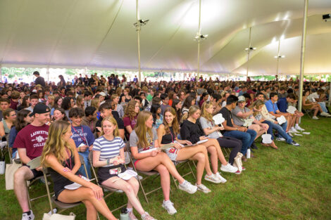 Students in the crowd