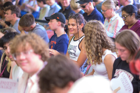 Students in the crowd