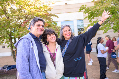 Families smile with their students