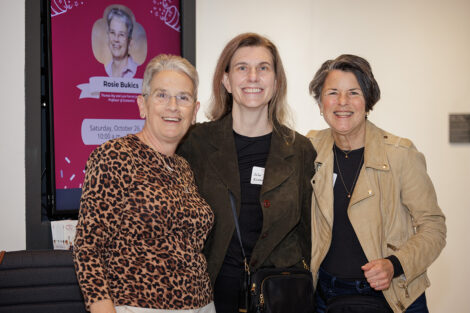 Rosie Bukics is pictured with two women.