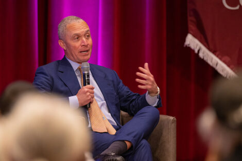 Harold Ford Jr. speaks on stage at Colton.