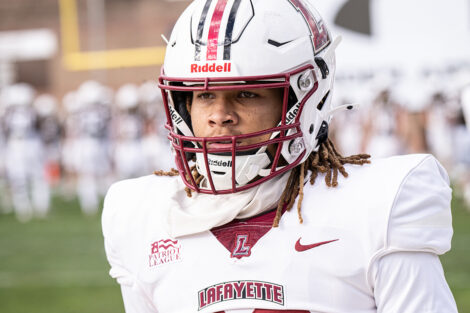 A football player in uniform.