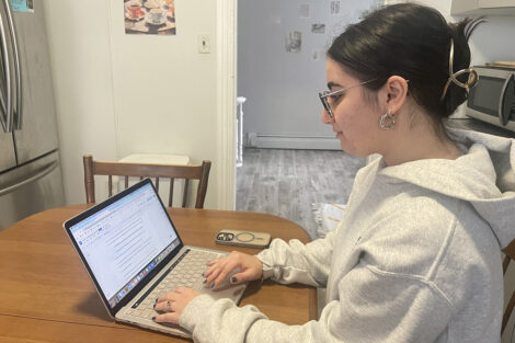 A student at a zoom session with Law Offices of Mark L. Goldstone