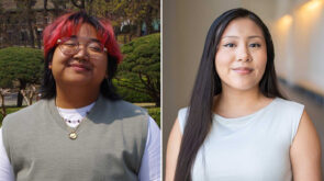 Two Goldwater Scholar students smile