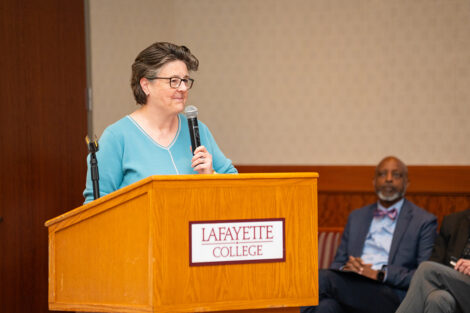 A speaker at Lavender Celebration