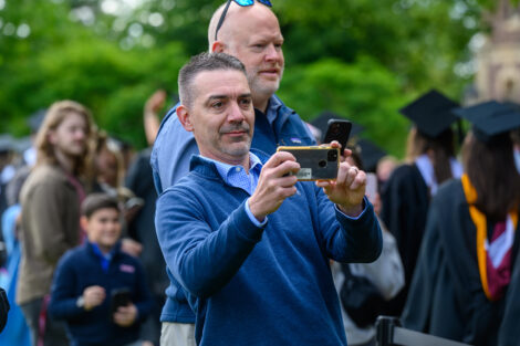 A family member takes a photo