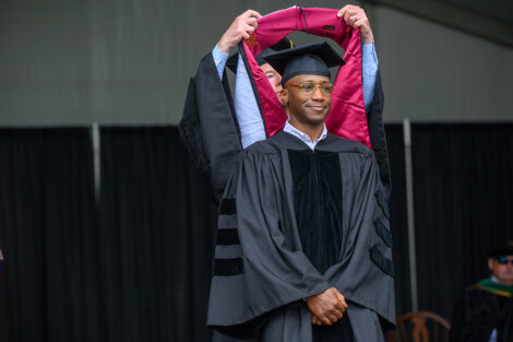 M.K. Asante receives an honorary degree.