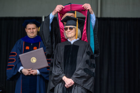 A person receives the honorary degree