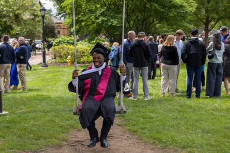 A graduate on the swing