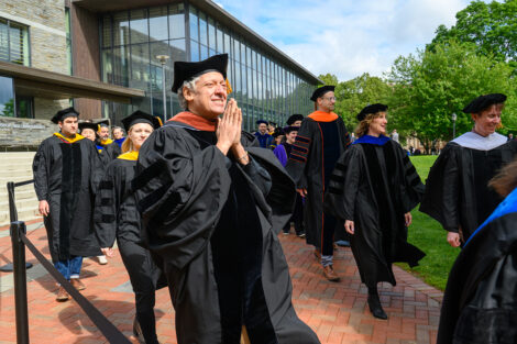 Faculty in the procession.