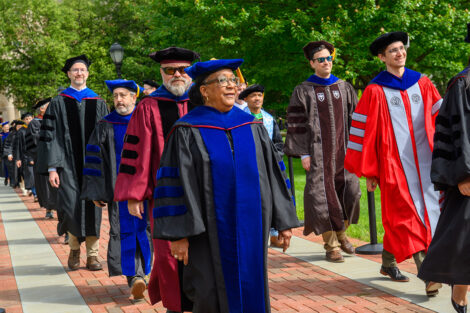 Faculty in the procession.