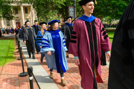Faculty in the procession.