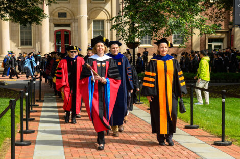 Faculty in the procession.