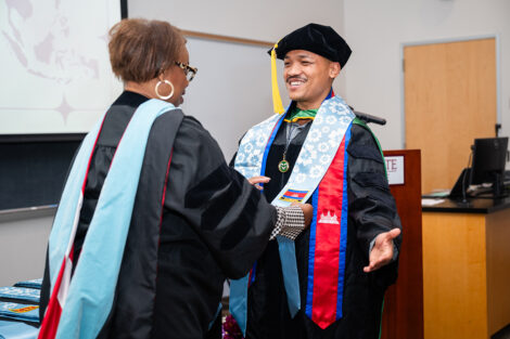 A student receives their stole at the APPI Celebration