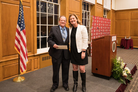 President Nicole Hurd with award winners at the Faculty and Staff Award ceremony.