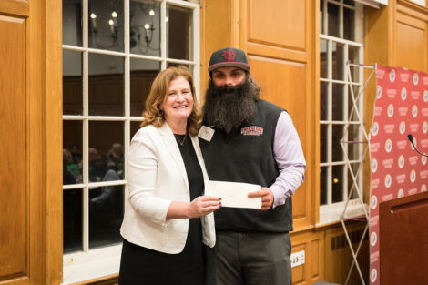 President Nicole Hurd with award winners at the Faculty and Staff Award ceremony.