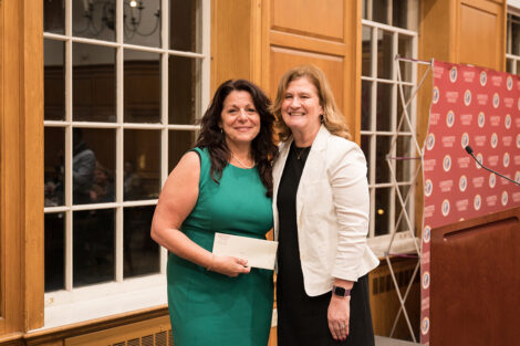 President Nicole Hurd with award winners at the Faculty and Staff Award ceremony.